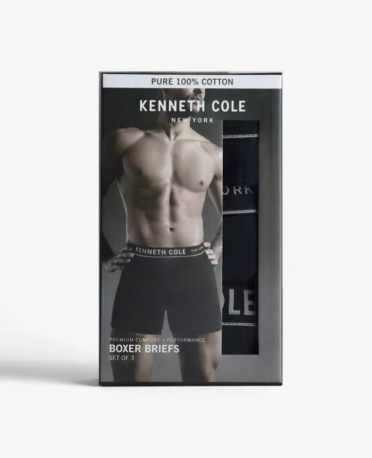100% Cotton Boxer Brief 3-Pack>Kenneth Cole Discount