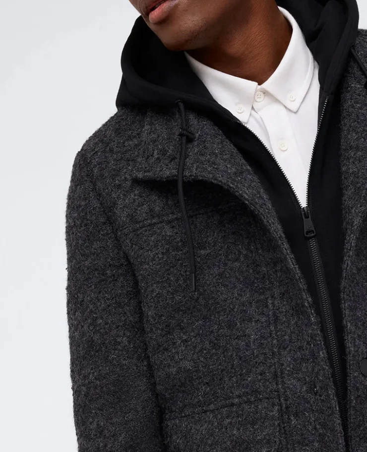 Boucle Wool Jacket with Attached Jersey Hood>Kenneth Cole Clearance
