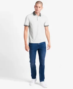Colorblock Collar Solid Short Sleeve Polo><noscript><img width=