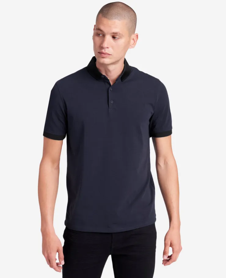 Colorblock Collar Solid Short Sleeve Polo>Kenneth Cole Hot