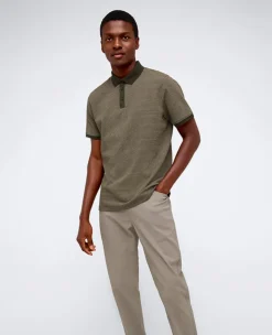 Contrast Placket Button Polo>Kenneth Cole Best