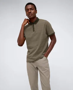 Contrast Placket Button Polo><noscript><img width=