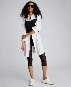 Corseted Short Poplin Shirt Dress><noscript><img width=