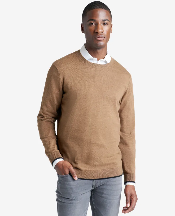 Crew Neck Sweater with Tipping Details>Kenneth Cole