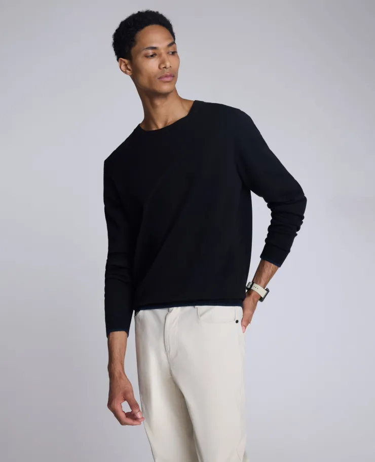 Crew Neck Sweater with Tipping Details>Kenneth Cole