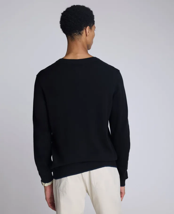 Crew Neck Sweater with Tipping Details>Kenneth Cole