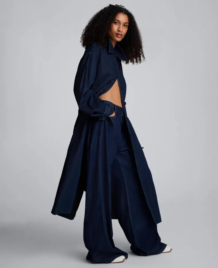 Drapey Denim Wide Leg Pant>Kenneth Cole Outlet