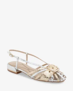 Farrah Metallic Combo Snake Caged In Buckle Sandal><noscript><img width=