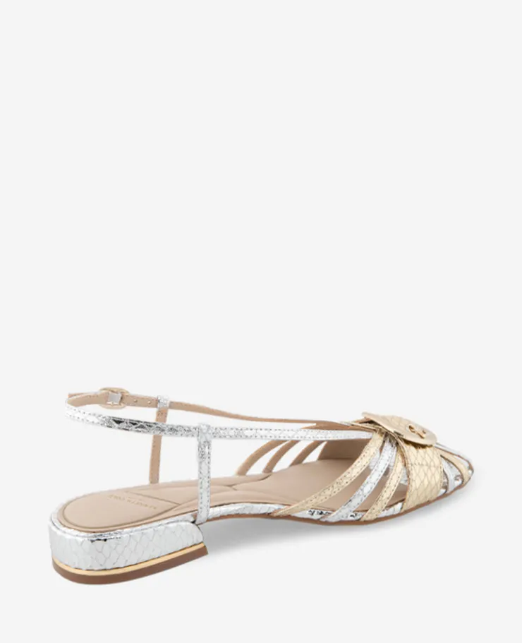 Farrah Metallic Combo Snake Caged In Buckle Sandal>Kenneth Cole New