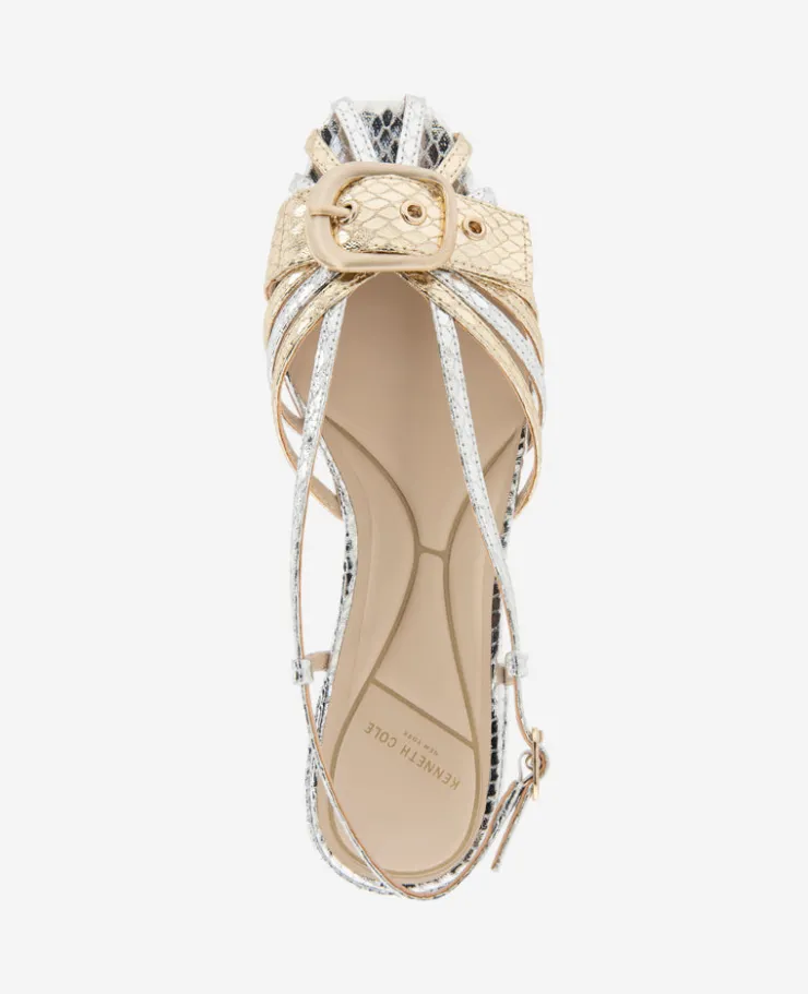 Farrah Metallic Combo Snake Caged In Buckle Sandal>Kenneth Cole New