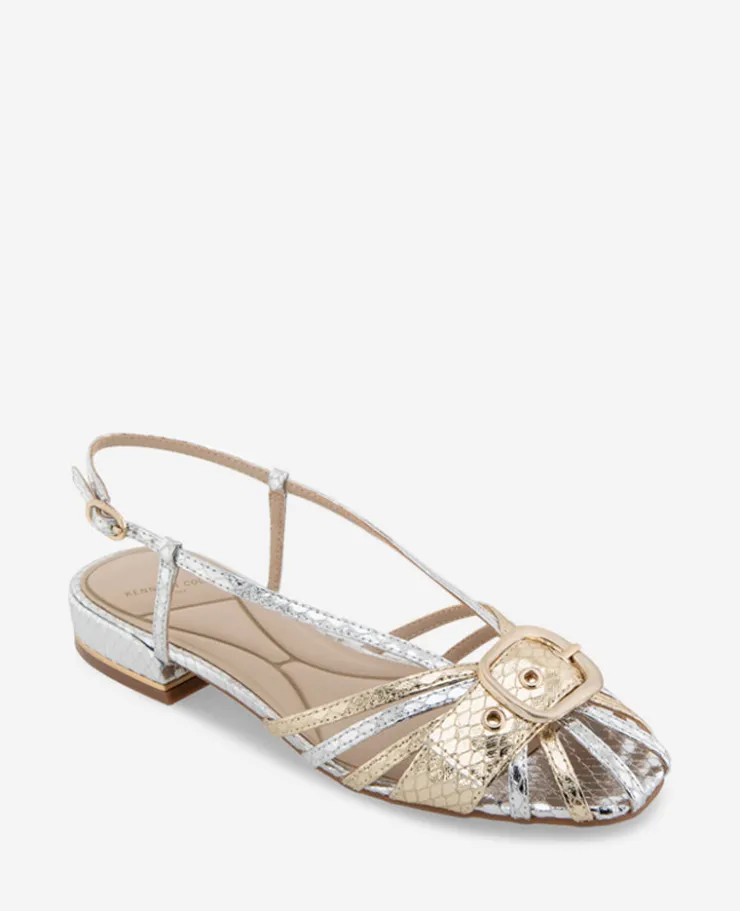 Farrah Metallic Combo Snake Caged In Buckle Sandal>Kenneth Cole New