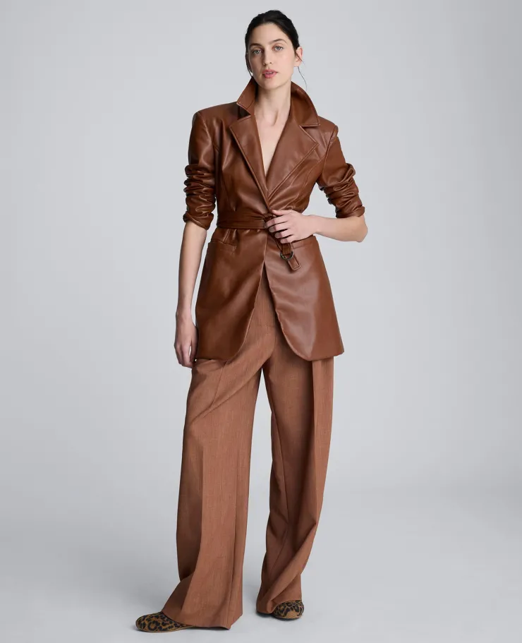 Faux Leather Belted Trench>Kenneth Cole New