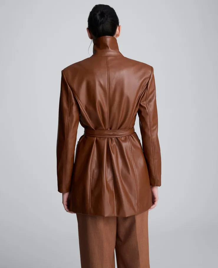 Faux Leather Belted Trench>Kenneth Cole New