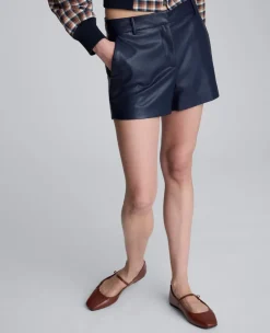 Faux Leather Fly Front Short><noscript><img width=