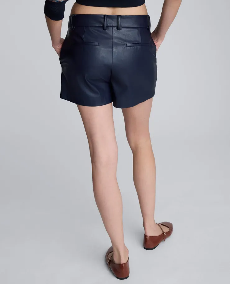 Faux Leather Fly Front Short>Kenneth Cole Outlet