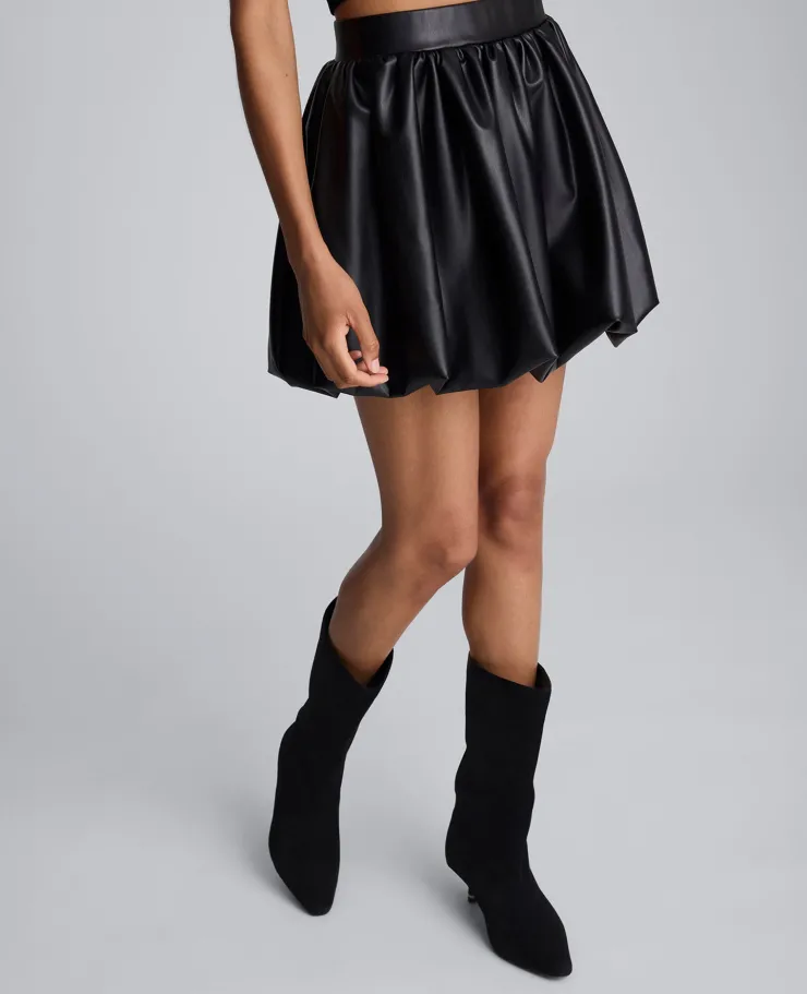 Faux Leather Pull On Bubble Mini Skirt>Kenneth Cole Best