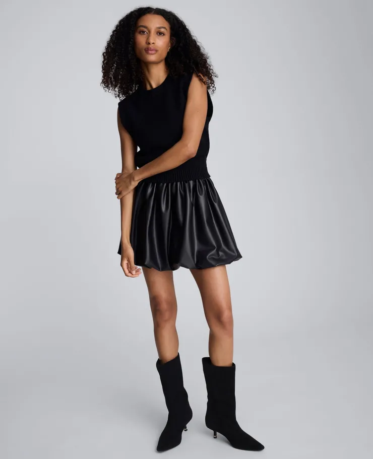 Faux Leather Pull On Bubble Mini Skirt>Kenneth Cole Best