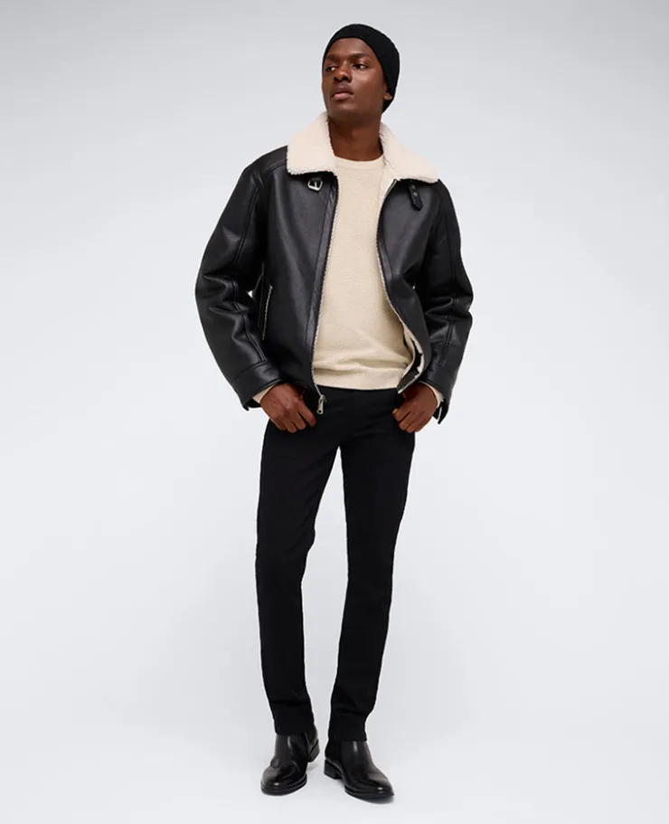Faux Shearling Moto Jacket>Kenneth Cole