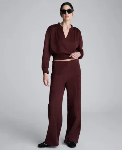 Faux Suede Pull On Wide Leg Pant><noscript><img width=