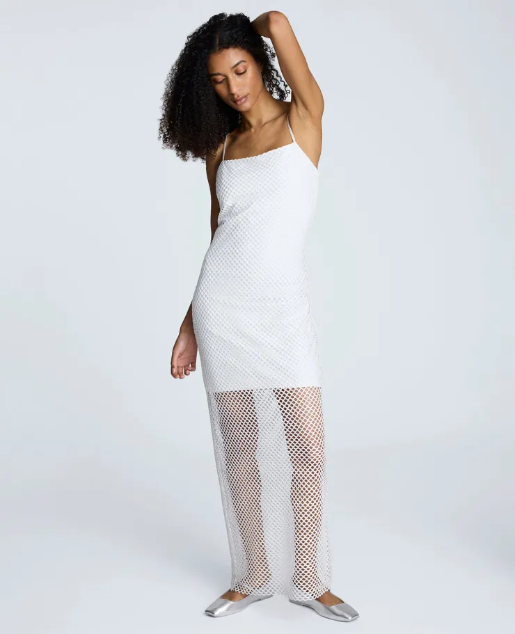 Fishnet Mesh Slip Maxi Dress>Kenneth Cole Clearance