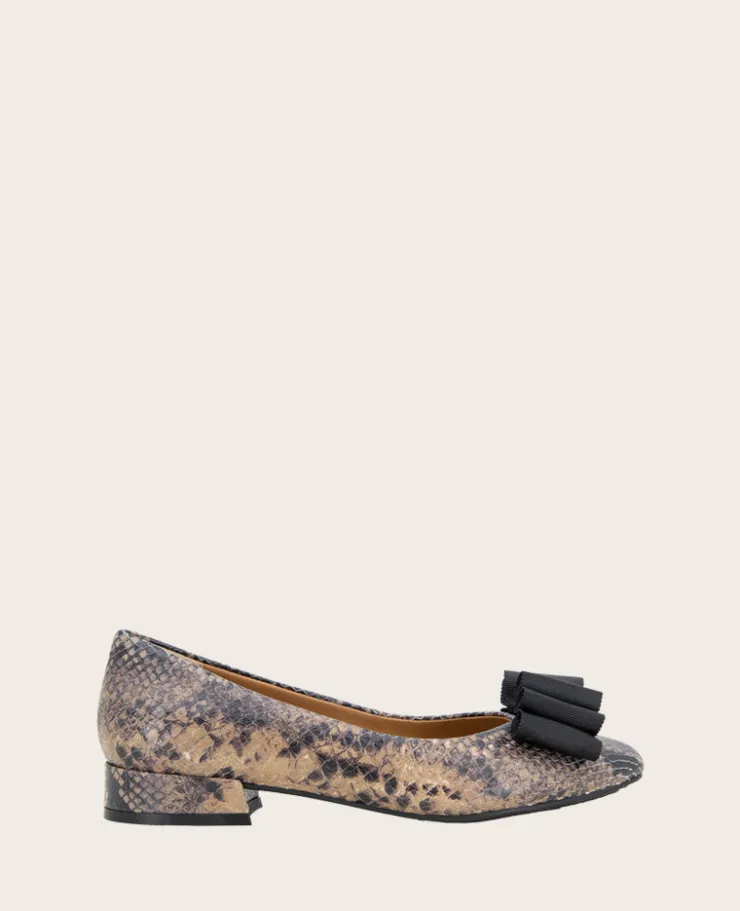 GENTLE SOULS - Atlas Snakeskin Leather Bow Flat>Kenneth Cole Clearance