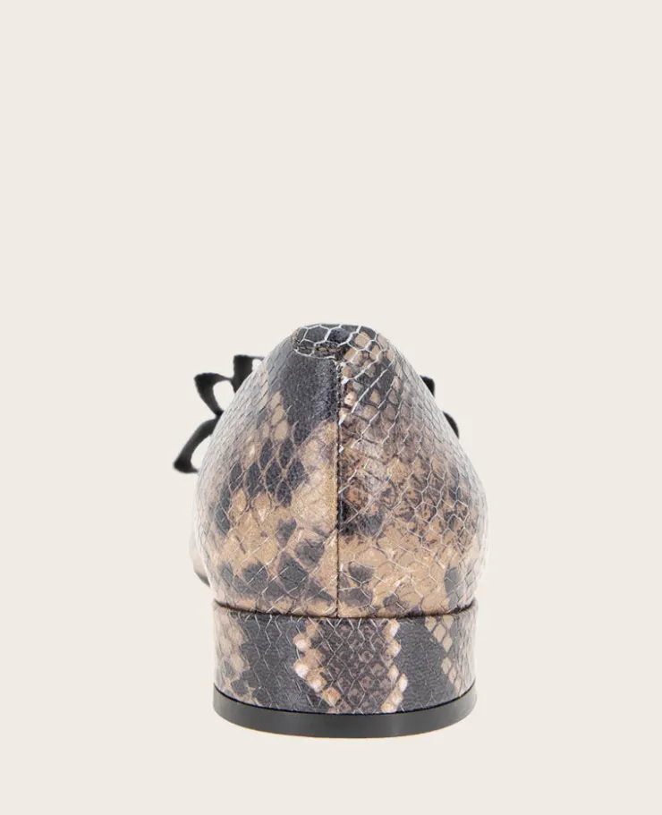 GENTLE SOULS - Atlas Snakeskin Leather Bow Flat>Kenneth Cole Clearance