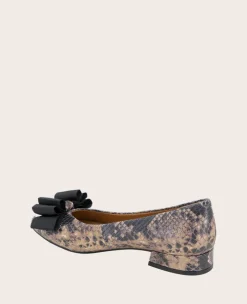 GENTLE SOULS - Atlas Snakeskin Leather Bow Flat><noscript><img width=