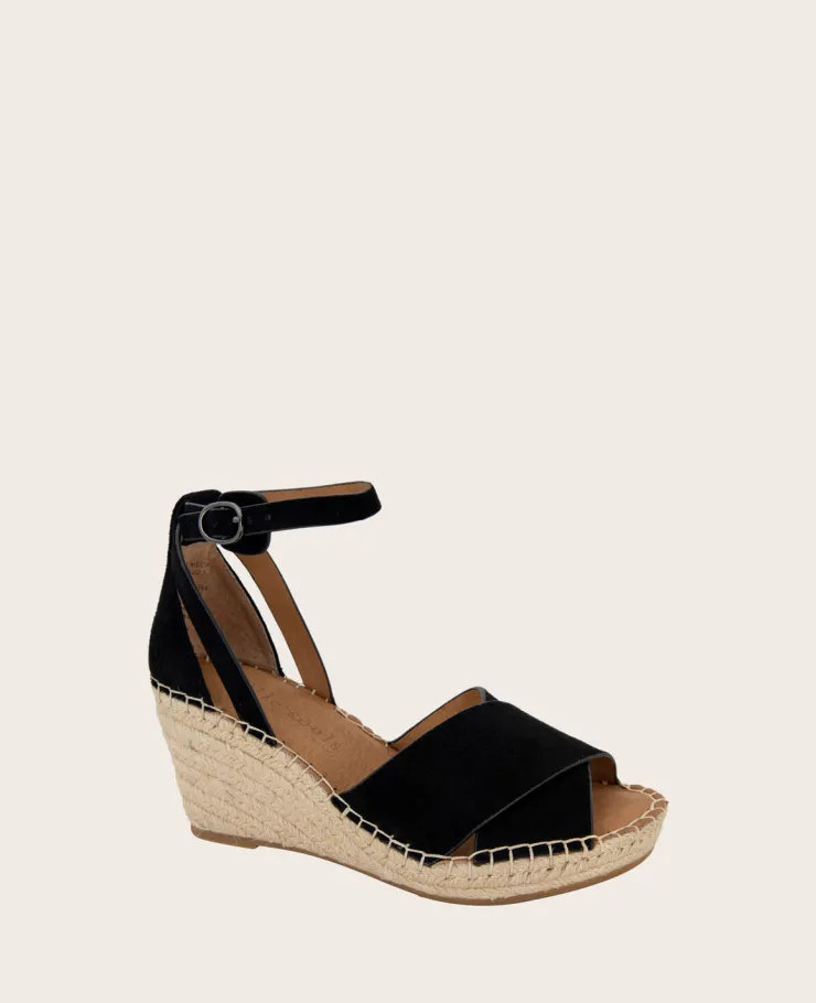 GENTLE SOULS - Charli Suede X-Band Espadrille Wedge Sandal>Kenneth Cole New