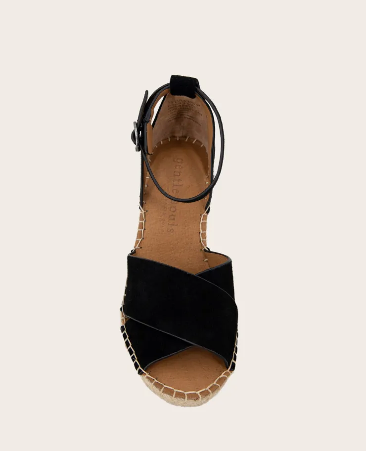 GENTLE SOULS - Charli Suede X-Band Espadrille Wedge Sandal>Kenneth Cole New