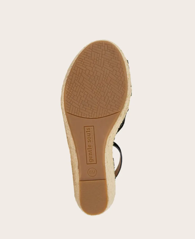 GENTLE SOULS - Charli Suede X-Band Espadrille Wedge Sandal>Kenneth Cole New