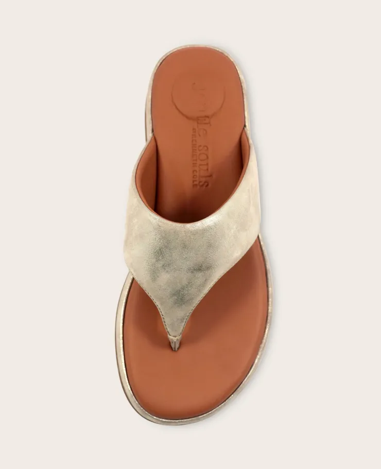 GENTLE SOULS - Daya Metallic Thong Sandal>Kenneth Cole Online