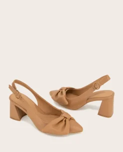 GENTLE SOULS - Diana Leather Bow Slingback Heel><noscript><img width=