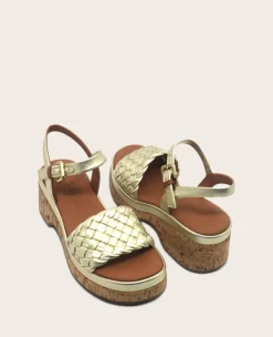 GENTLE SOULS - Dorris Woven Leather Cork Platform Sandal><noscript><img width=