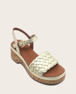 GENTLE SOULS - Dorris Woven Leather Cork Platform Sandal><noscript><img width=