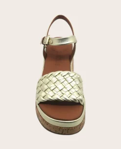 GENTLE SOULS - Dorris Woven Leather Cork Platform Sandal><noscript><img width=