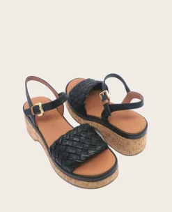 GENTLE SOULS - Dorris Woven Leather Cork Platform Sandal><noscript><img width=