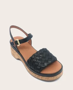 GENTLE SOULS - Dorris Woven Leather Cork Platform Sandal><noscript><img width=