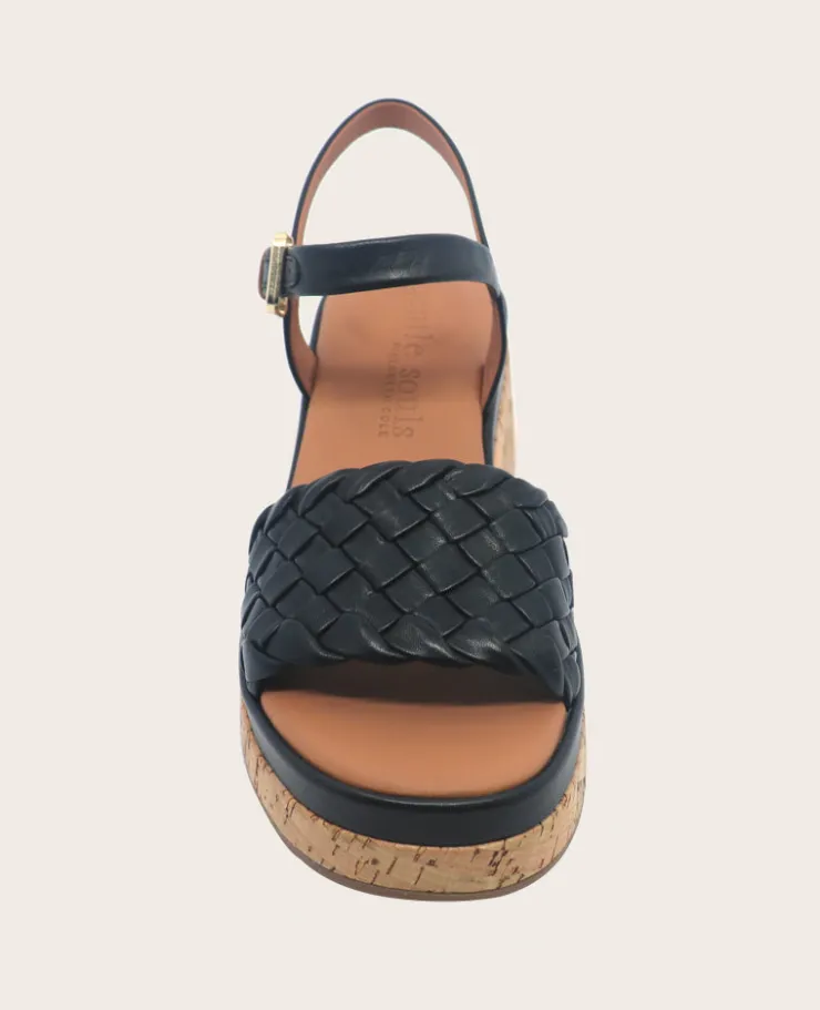 GENTLE SOULS - Dorris Woven Leather Cork Platform Sandal>Kenneth Cole Best
