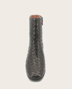 GENTLE SOULS - Elodie Leather Woven Side Zip Boot><noscript><img width=