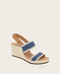 GENTLE SOULS - Evora Textile Espadrille Wedge><noscript><img width=