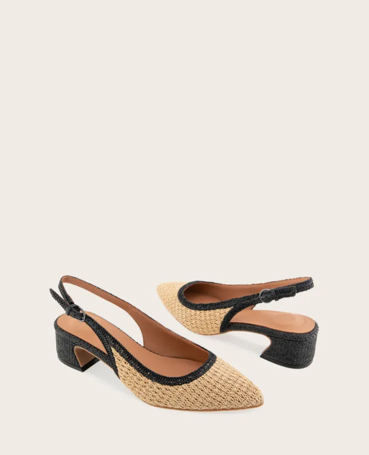 GENTLE SOULS - Georgia Raffia Slingback Heel>Kenneth Cole Outlet