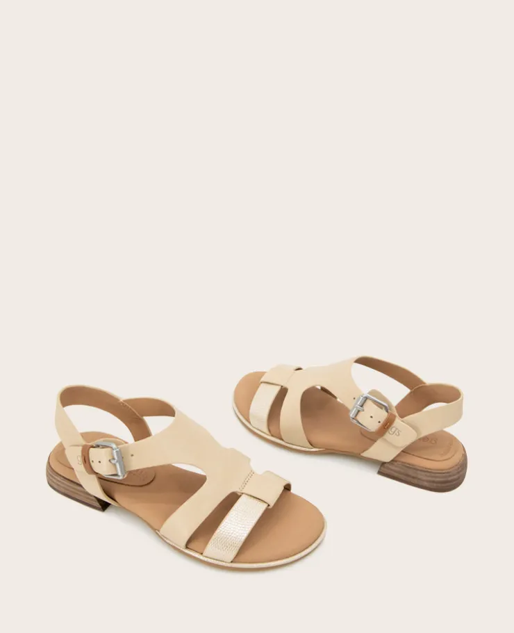 GENTLE SOULS - Haisley Leather Metallic Combo Sandal>Kenneth Cole Clearance