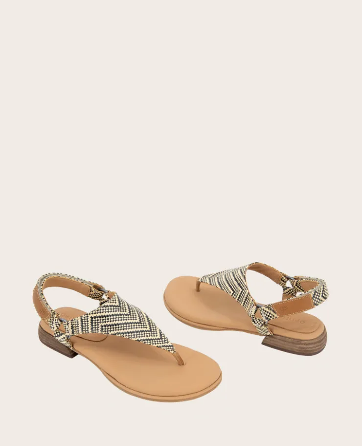 GENTLE SOULS - Holly Raffia Ankle Strap Thong>Kenneth Cole New