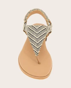 GENTLE SOULS - Holly Raffia Ankle Strap Thong><noscript><img width=