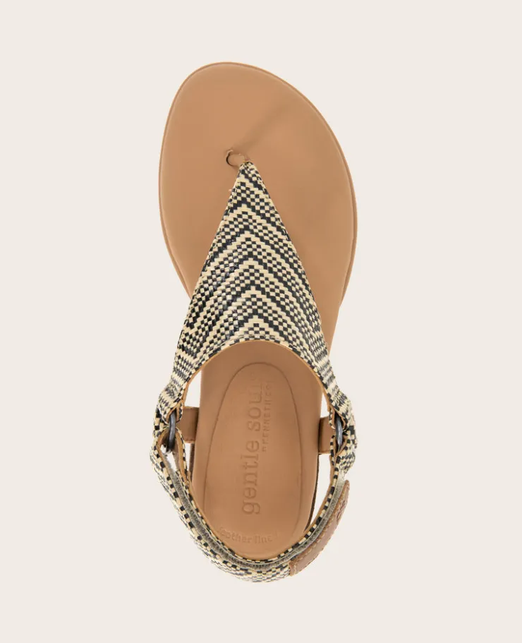 GENTLE SOULS - Holly Raffia Ankle Strap Thong>Kenneth Cole New
