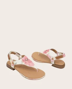 GENTLE SOULS - Holly Suede Floral Ankle Strap Thong><noscript><img width=