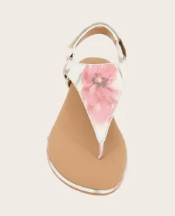 GENTLE SOULS - Holly Suede Floral Ankle Strap Thong><noscript><img width=