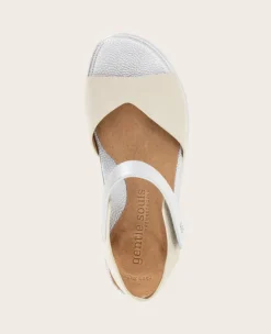 GENTLE SOULS - Jalleen Metallic Combo Ankle Strap Wedge><noscript><img width=