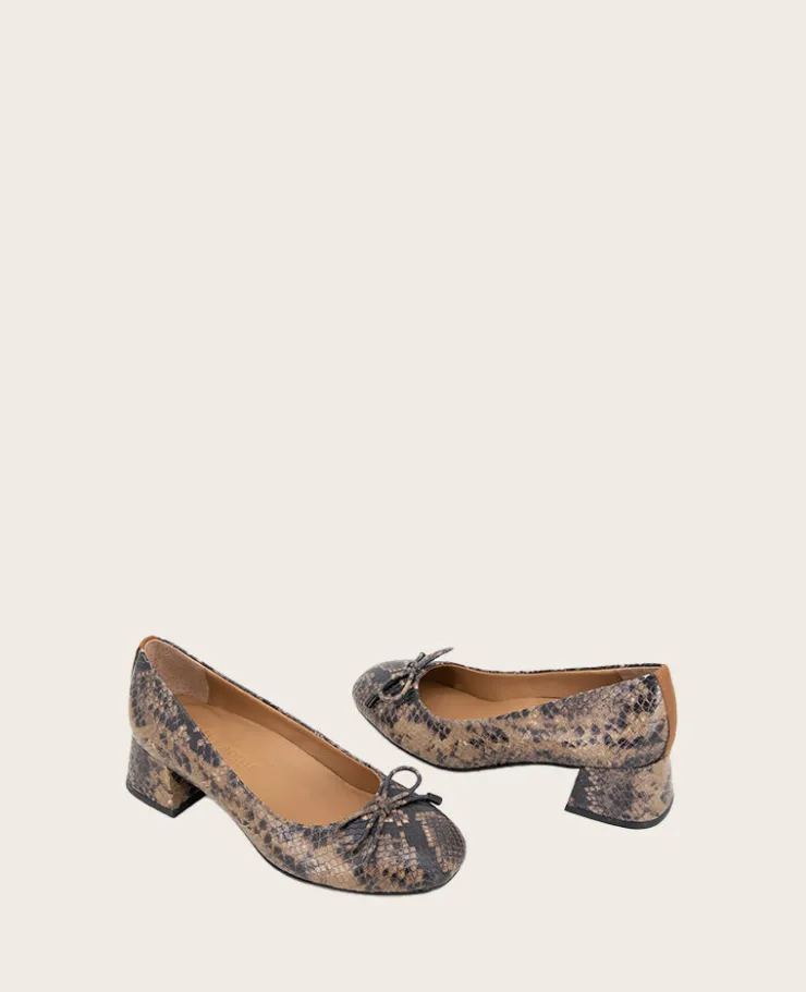 GENTLE SOULS - Lancine Snakeskin Leather Bow Heel>Kenneth Cole New