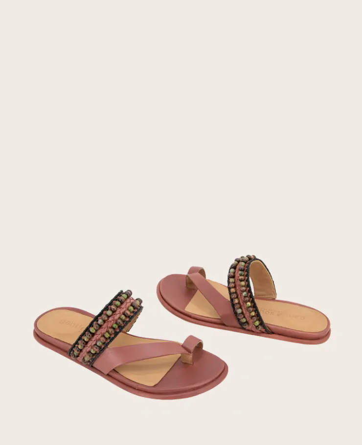 GENTLE SOULS - Lentini Leather Beaded Sandal>Kenneth Cole